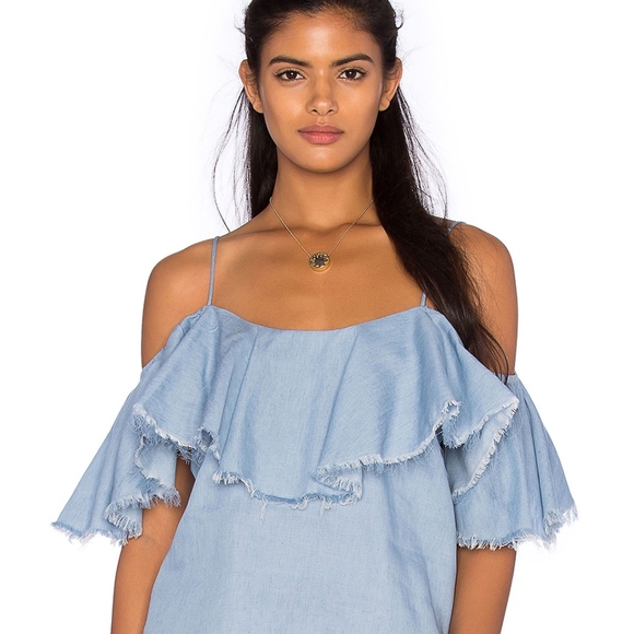 Misa Denim Ruffle Top - Picture 1 of 3